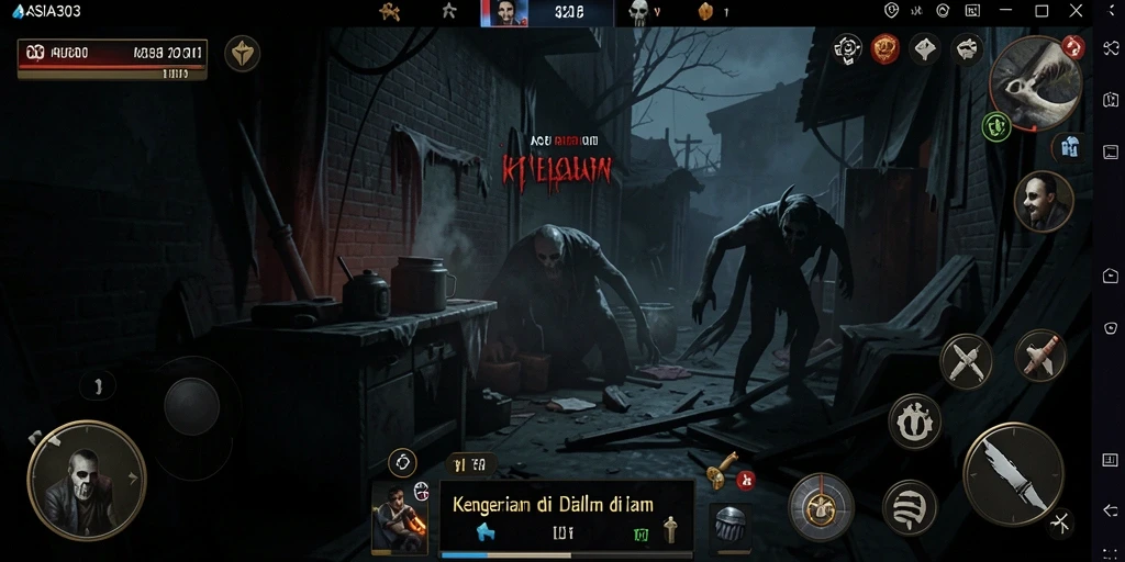 Screenshot utama ASIA303 menampilkan suasana mencekam dalam gameplay.