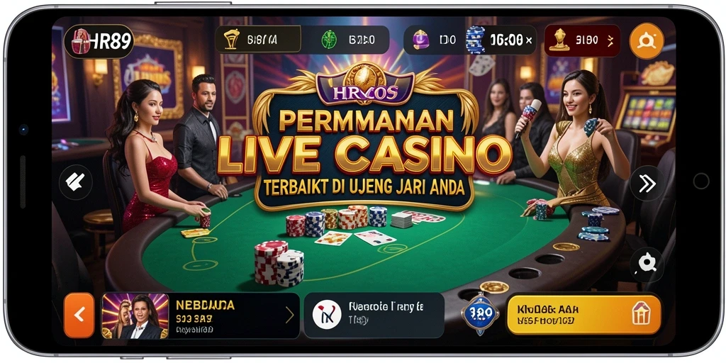 Tampilan gameplay Live Casino HR89 yang mendebarkan dan interaktif.