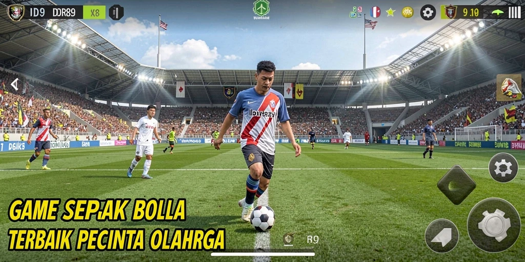 Tampilan gameplay IDR89 dengan aksi sepak bola yang mendebarkan.