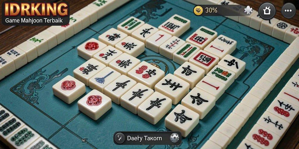 Screenshot IDRKING menunjukkan gameplay Mahjong yang seru dan menarik.