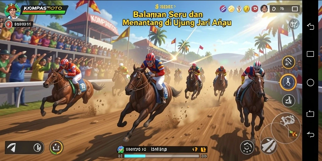 Screenshot gameplay balapan di KOMPASTOTO yang menarik.