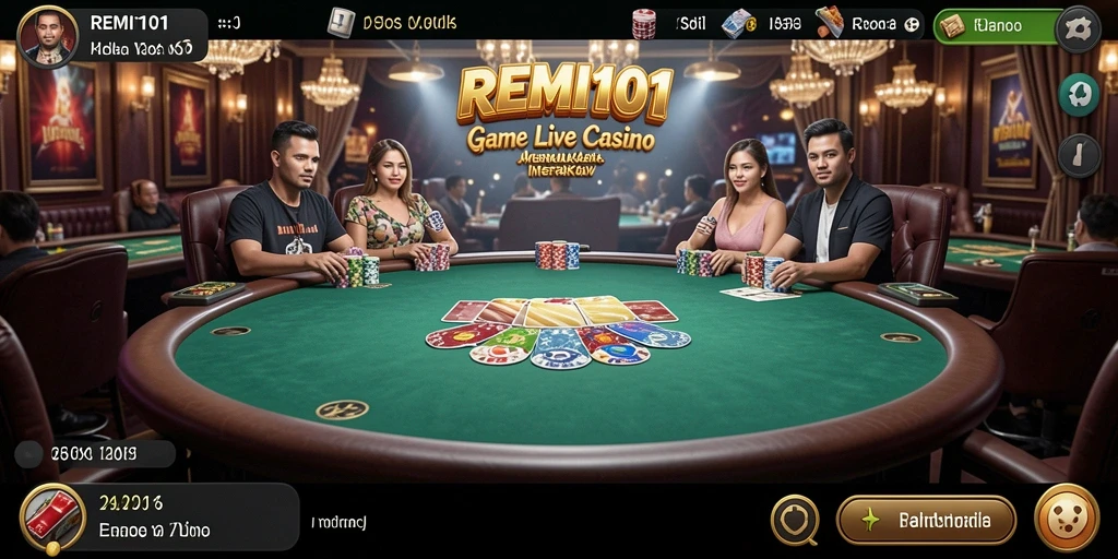 Tampilan gameplay Live Casino yang menarik dan interaktif di REMI101.