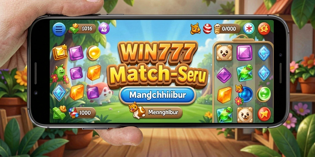 Tangkapan layar <strong>WIN777</strong> menampilkan gameplay Match-3 yang seru dan mengasyikkan.
