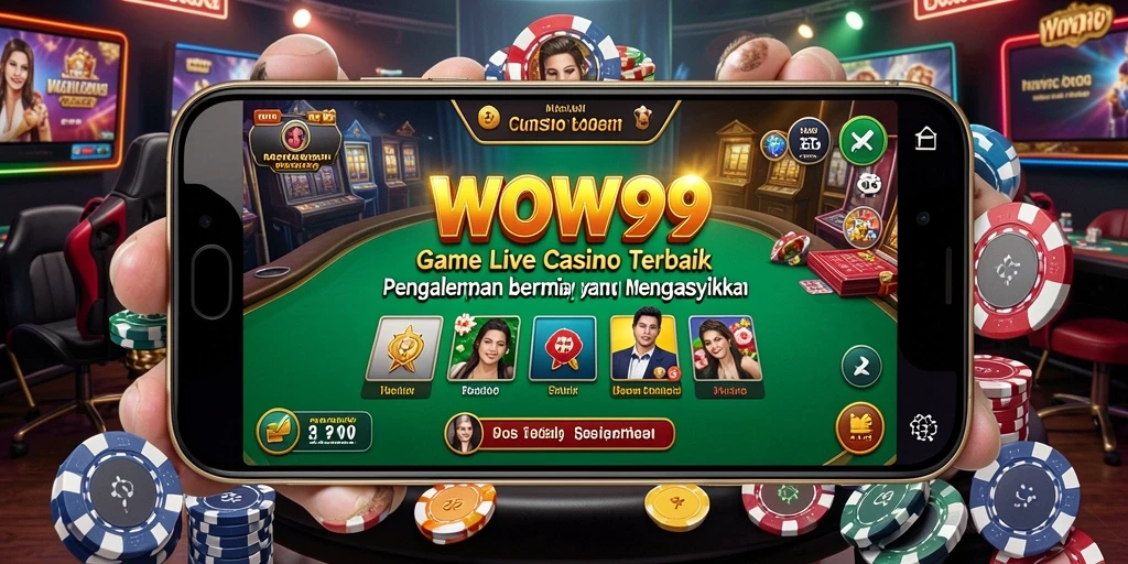 Tangkapan layar WOW99 menampilkan dealer profesional dalam permainan Live Casino.